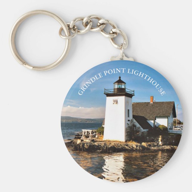 Chaveiro Farol de Ponto Grindle, Maine Keyring (Frente)