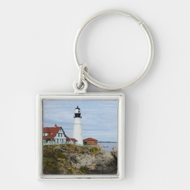 Chaveiro Farol de Portland Headlight em costa rochosa (Frente)