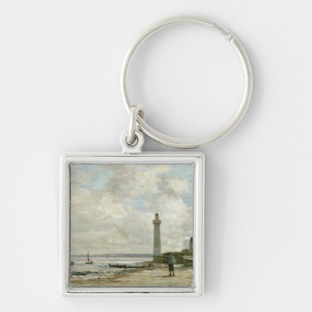 Chaveiro Farol em Honfleur, 1864-66 (óleo no painel) (Frente)
