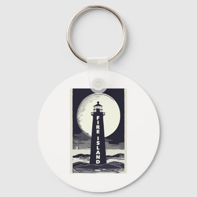 Chaveiro Farol Fire Island Nova York Lua  (Frente)
