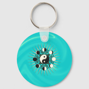 Chaveiro Fases da Lua, Sun e Yin Yang - Polaridade e dualid