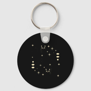 Chaveiro Fases da Lua Witchy Gato Celestial Arte de Gato Pr