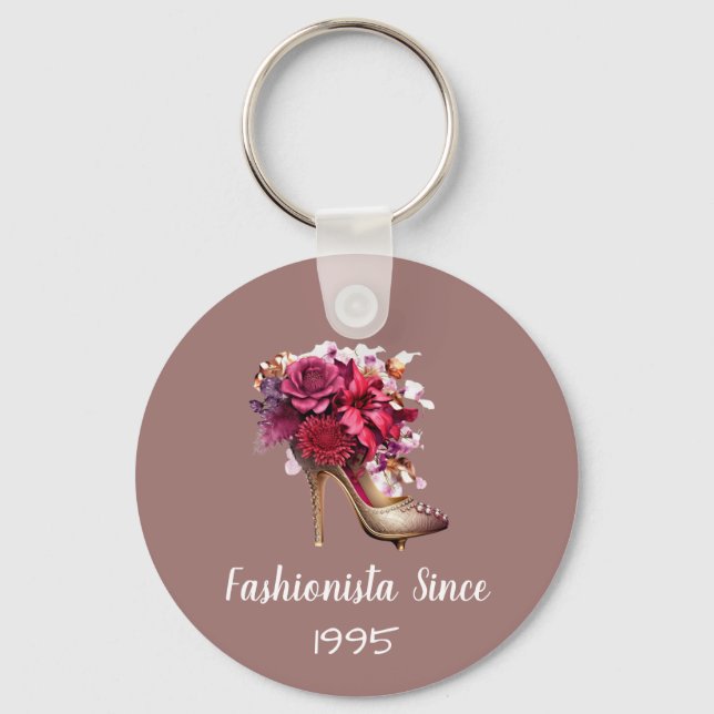 Chaveiro Fashionista Adorável Púrpura de Alto Céu (Frente)