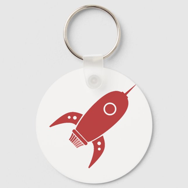 Chaveiro Fat Retro Rocket Ship Red (Frente)