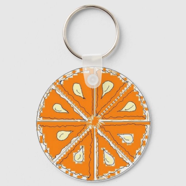 Chaveiro Fatia de Laranja Suculenta (Frente)