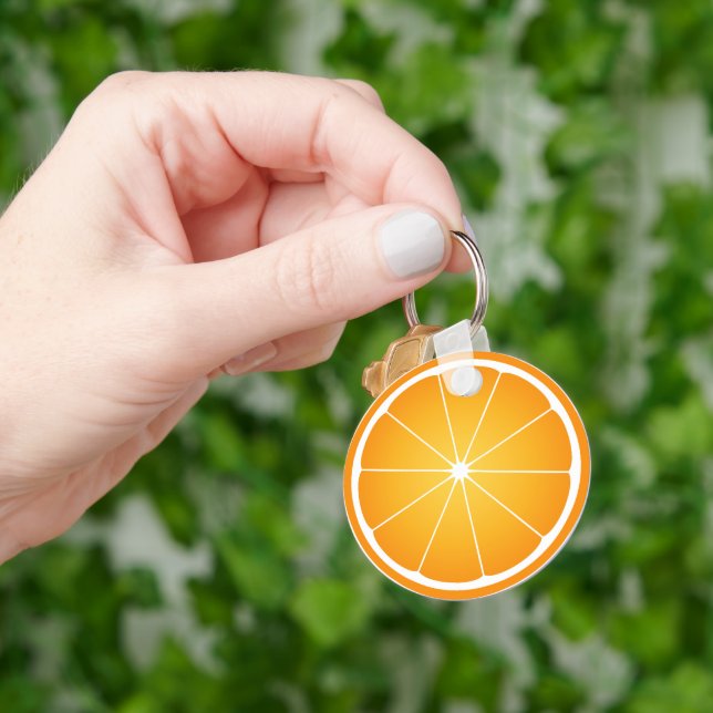Chaveiro Fatia de laranja suculenta e legal (Mão)