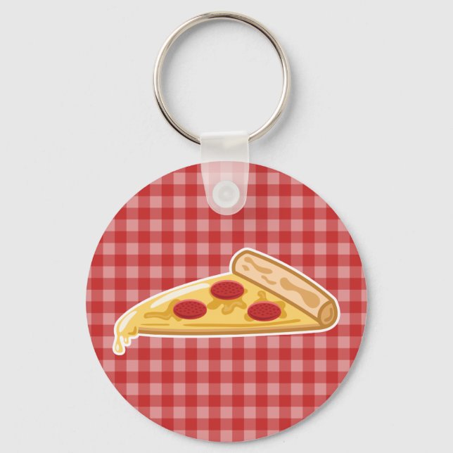 Chaveiro Fatia de Pizza de Desenho Animado (Frente)