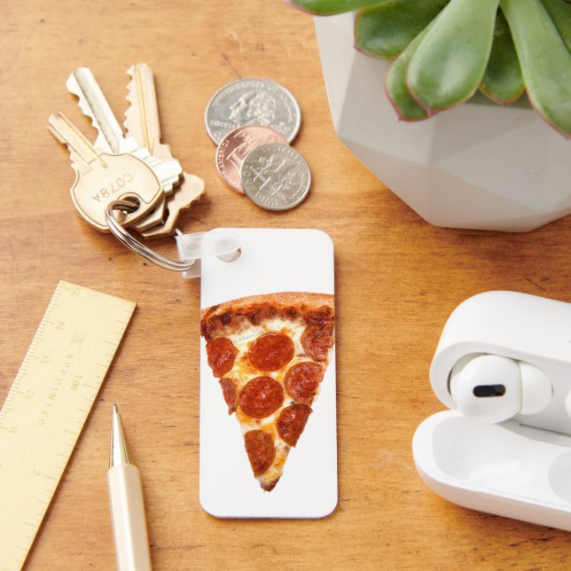 Chaveiro Fatia de pizza de pepperoni clássica derretida do  (Mesa)