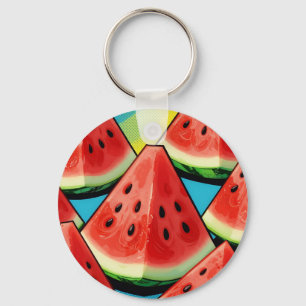 Chaveiro Fatias de Melancia Vibrantes Pop Art