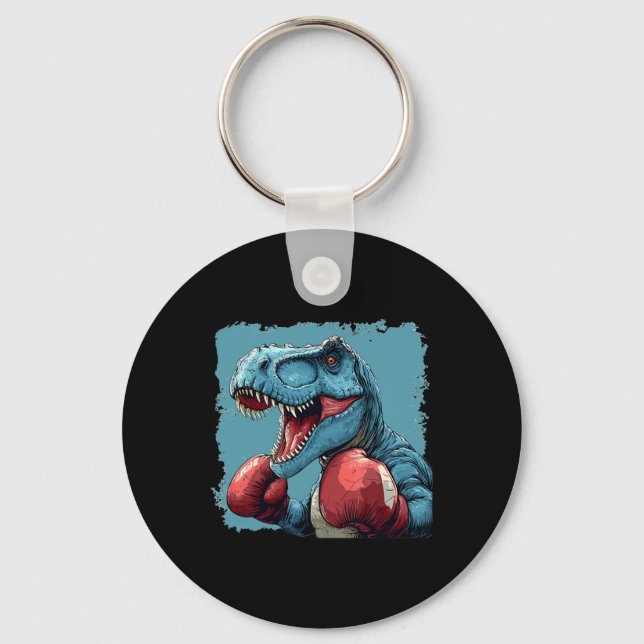 Chaveiro Fato de Dinossauro Boxeador Para Amantes de Boxe  (Frente)