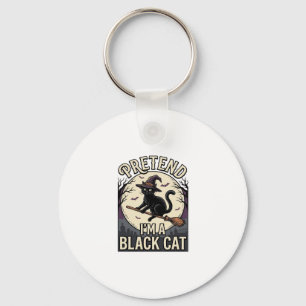 Chaveiro Fato de Gato Preto Vintage Halloween Bruxa Gato Ca