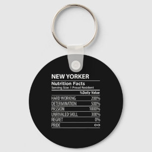 Chaveiro Fatos de Nutrição do New Yorker Engraçado Orgulho