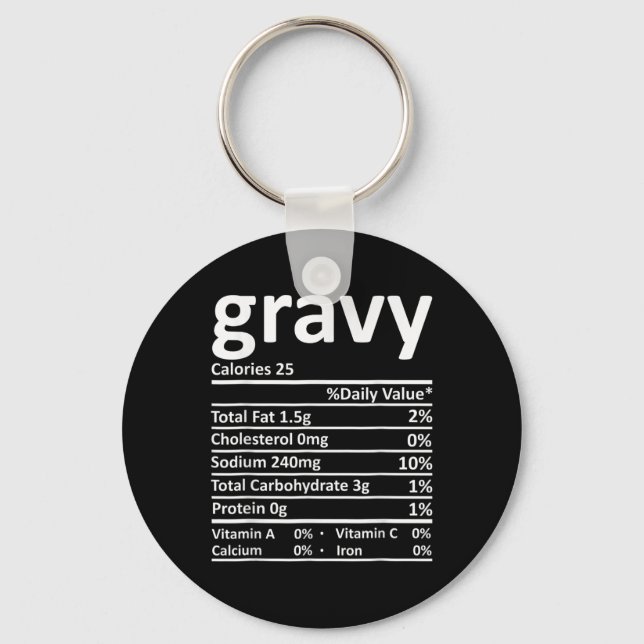Chaveiro Fatos Nutricionais da Molho Funny Dia de Ação de G (Frente)