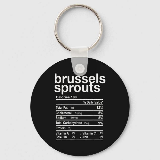 Chaveiro Fatos Nutricionais de Couve-flor de Bruxelas Engra (Frente)