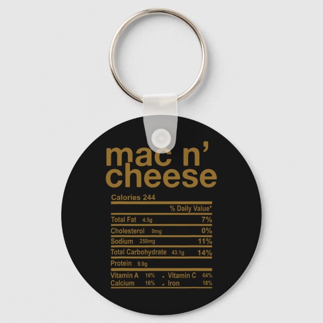 Chaveiro Fatos Nutricionais de Macarrão com Queijo Engraçad (Frente)