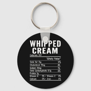 Chaveiro Fatos Nutricionais Engraçados de Creme Chantilly d