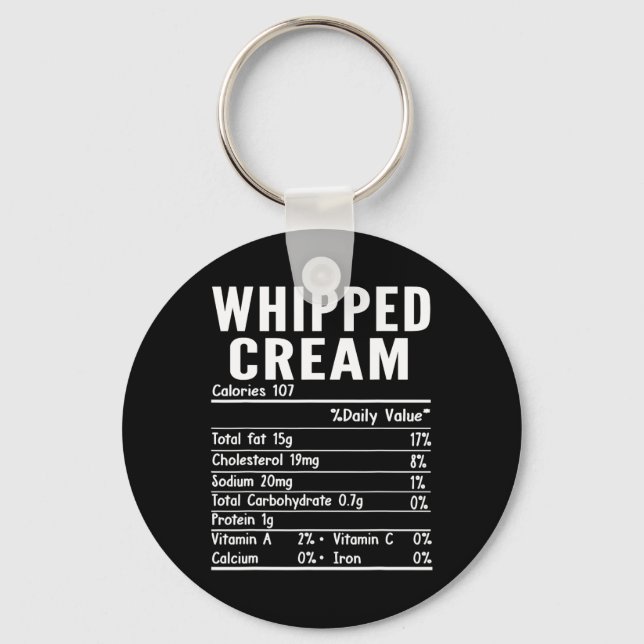 Chaveiro Fatos Nutricionais Engraçados de Creme Chantilly d (Frente)