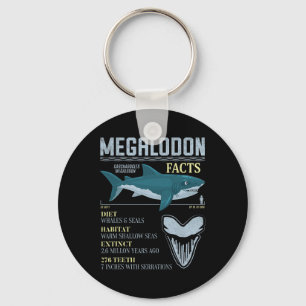 Chaveiro Fatos sobre Megalodonte Dente Fóssil de Tubarão Pr