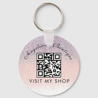 Chaveiro Faux Glitter Business QR Code Monogramas