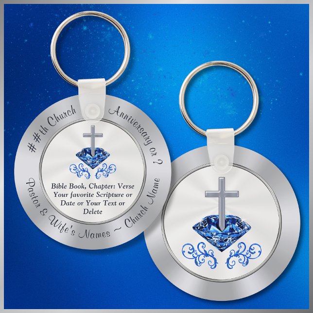 Chaveiro Favor de Aniversário da Igreja Incaro de Qualquer  (Cheap Church Favors or Cheap Gifts for Congregation. Church Anniversary Ideas. Church Party Supplies)