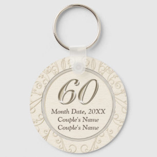 Chaveiro Favor de Aniversário de Casamento de 60 Anos PERSO