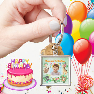 Chaveiro Favor de Aniversário de criança de Bebês Tropicais