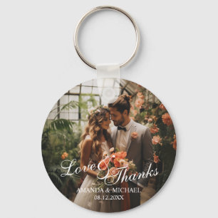 Chaveiro 'Favor de Casamento Personalizado de Obrigados e A