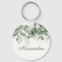 Chaveiro Favor de Damas de Honra Floral Branco Personalizad