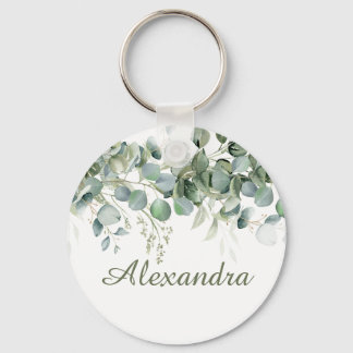 Chaveiro Favor de Damas de Honra Floral Branco Personalizad