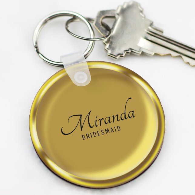 Chaveiro Favor do Casamento de Bridesmaid, Elegante de Moed (Gold Coin Elegant Luxury Bridesmaid Wedding Favor Keychain
)