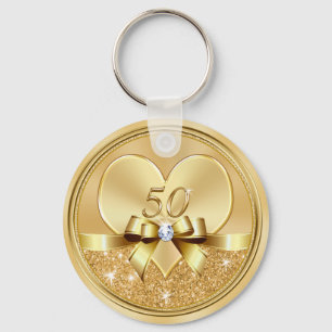 Chaveiro Favores do 50º aniversário de casamento do coração