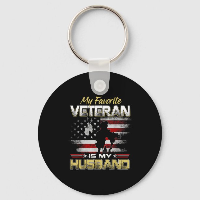 Chaveiro Favorite veteran is husband boyfriend veterans day (Frente)