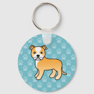 Chaveiro Fawn E White Staffordshire Bull Terrier Dog