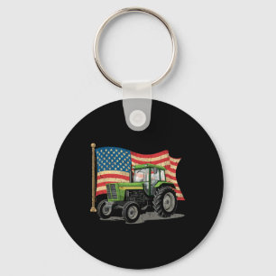 Chaveiro Fazenda Agrícola Trator Usa Flag Trator American