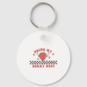 Chaveiro Fazendo Minha Motivação de Morango de Fruta Groovy