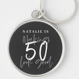 Chaveiro Fazer 50 parece bom aniversário personalizado
