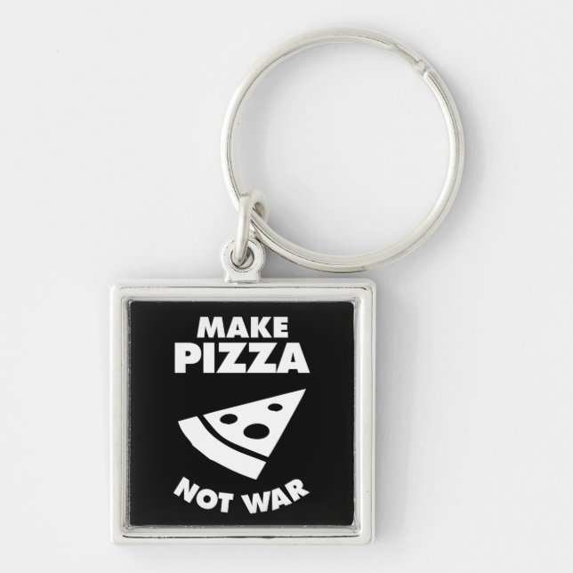 Chaveiro Fazer Pizza Não Guerra (Frente)