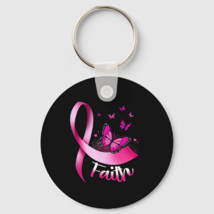 Chaveiro Fé-Borboleta Cancer-Rosa-Fita Awarenes-mamários