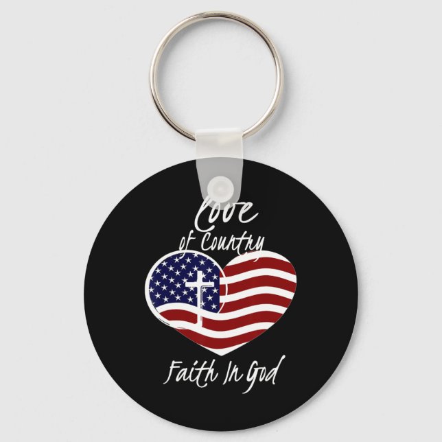 Chaveiro Fé Cristã Patriótica Em Deus Cruzando Ameri (Frente)