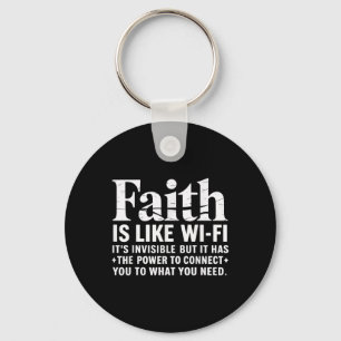 Chaveiro Fé É Como Wifi Deus, Jesus Religioso Cristão