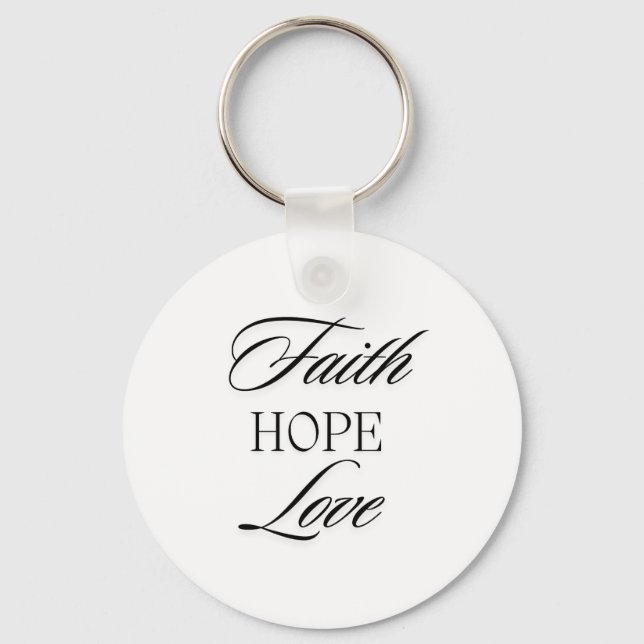 Chaveiro Fé, Esperança Amor Design Minimalista (Frente)