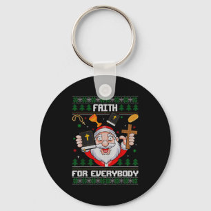 Chaveiro Fé Para Todos Santa Natal Feio Cristão