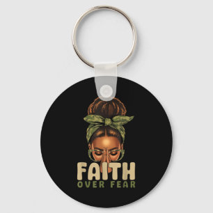 Chaveiro Fé Sobre o Medo Camuflagem Cristã Afro-Americana