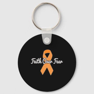 Chaveiro Fé sobre o medo - fita laranja Câncer de rim