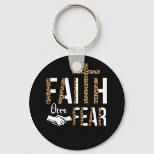 Chaveiro Fé Sobre o Medo Letras Cristãs Faith Cross