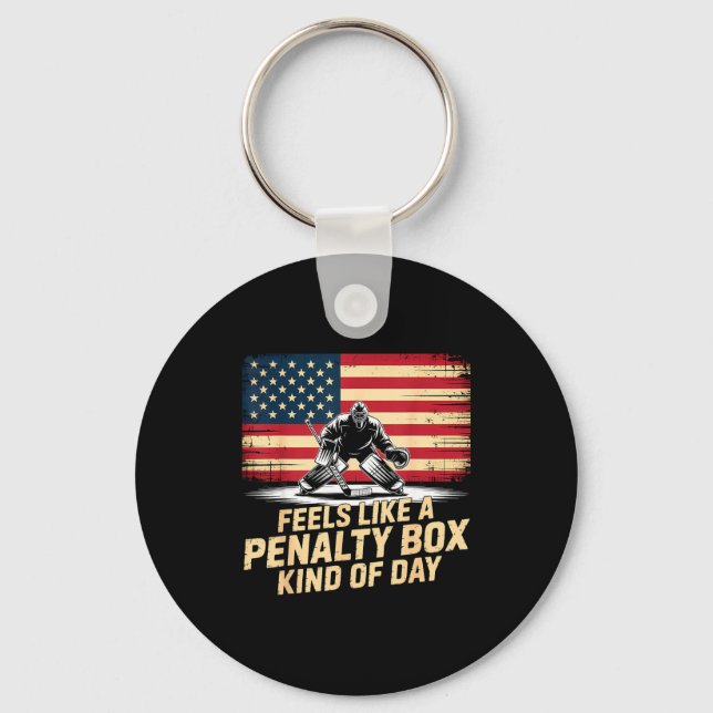 Chaveiro Feels Like A Penalty Box Kind Of Day Funny Hockey  (Frente)