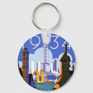 Chaveiro Feira Mundial de Chicago Vintage, 1934