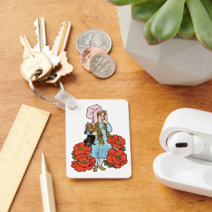 Chaveiro Feiticeiro Vintage de Oz, Dorothy, Flores Vermelha