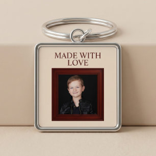 Chaveiro FEITO COM AMOR Foto Infantil Personalizada