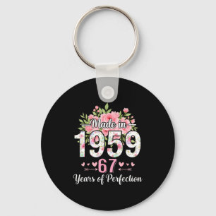 Chaveiro Feito Em 1959 Floral 67º Aniversário Mulheres 67 A